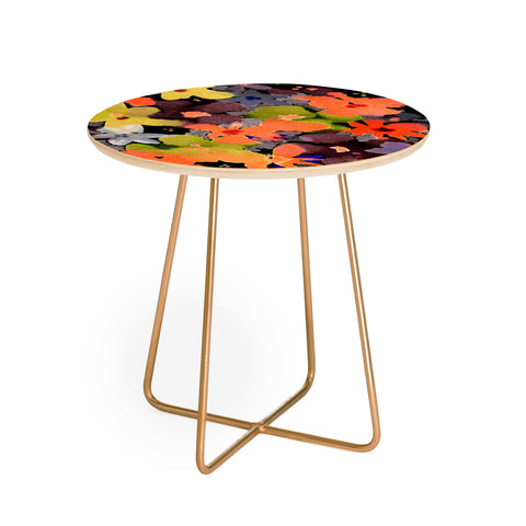 CayenaBlanca Abstract Flowers Round Side Table