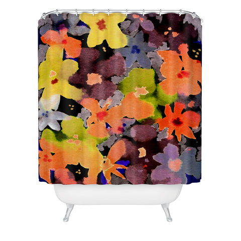 CayenaBlanca Abstract Flowers Shower Curtain