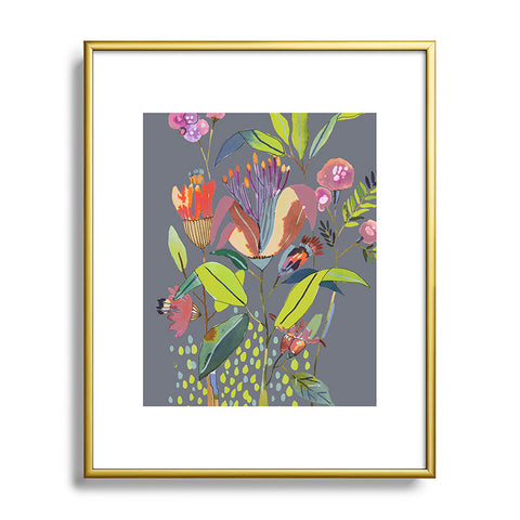 CayenaBlanca Blooming Flowers Metal Framed Art Print