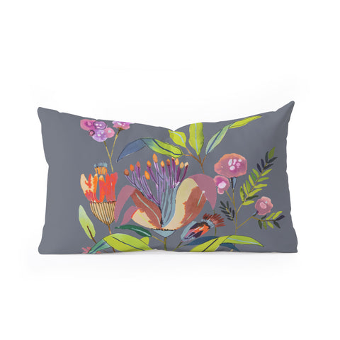 CayenaBlanca Blooming Flowers Oblong Throw Pillow