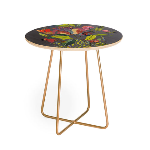 CayenaBlanca Blooming Flowers Round Side Table