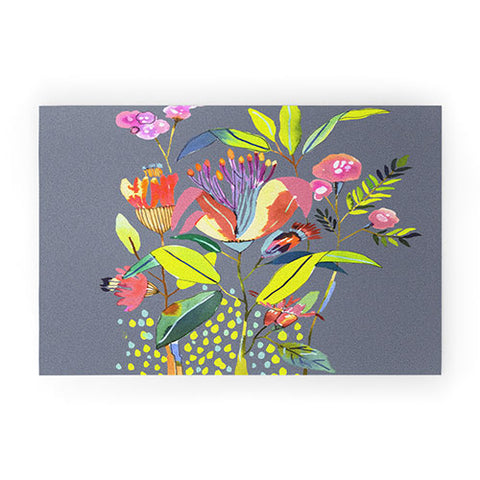CayenaBlanca Blooming Flowers Welcome Mat