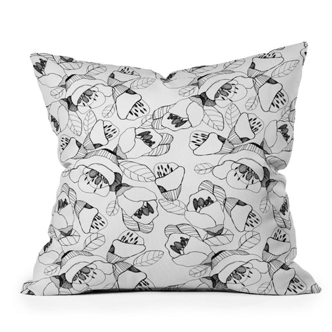 CayenaBlanca Bw Lines Outdoor Throw Pillow