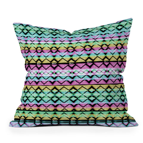 CayenaBlanca Geometric Lines Outdoor Throw Pillow
