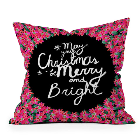 CayenaBlanca May your Christmas be Merry and Bright Outdoor Throw Pillow