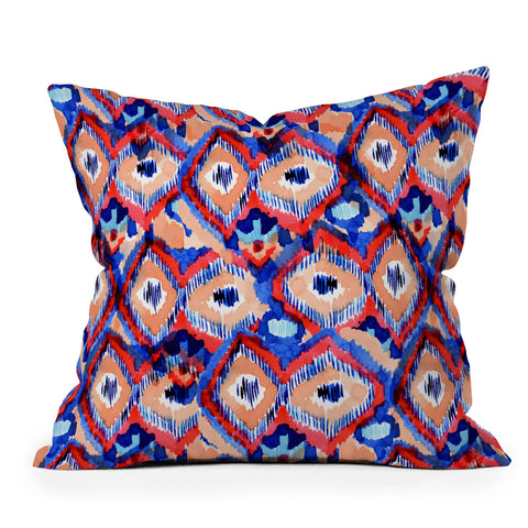 CayenaBlanca Peacock Texture Outdoor Throw Pillow