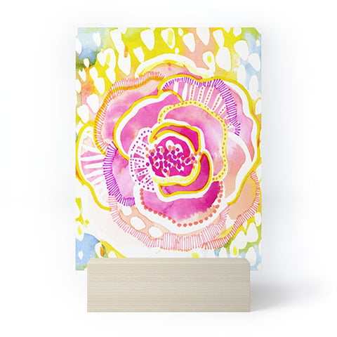 CayenaBlanca Pink Sunflower Mini Art Print