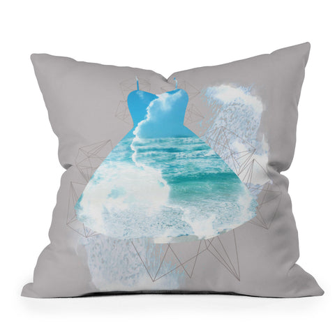Ceren Kilic Dancing Sea Outdoor Throw Pillow