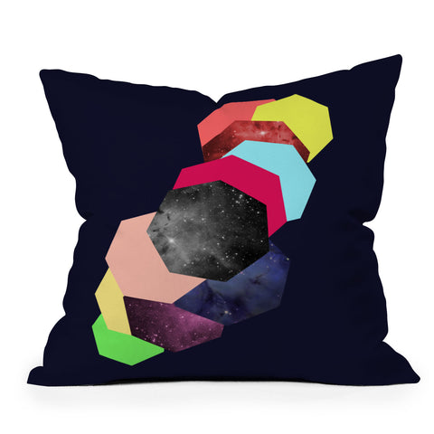 Ceren Kilic Hexagon Life Outdoor Throw Pillow