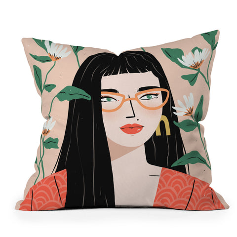 Charly Clements Bloom Outdoor Throw Pillow