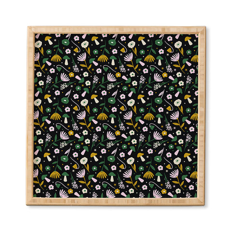 Charly Clements Magic Mushroom Forest Pattern Framed Wall Art
