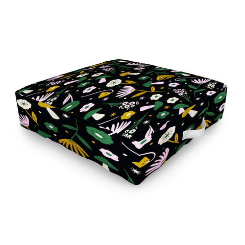 Charly Clements Magic Mushroom Forest Pattern Outdoor Floor Cushion