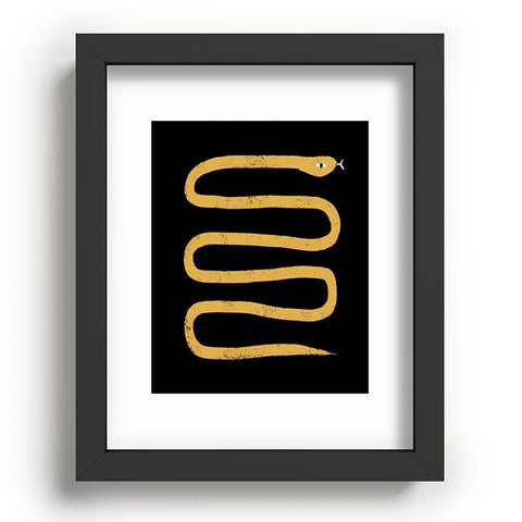 Charly Clements Minimal Snake Black and Gold Recessed Framing Rectangle