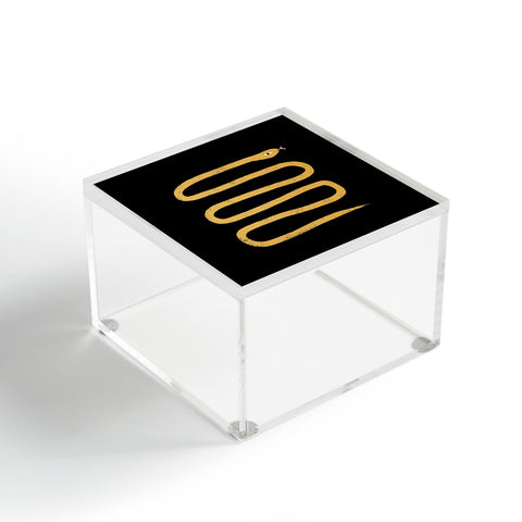 Charly Clements Minimal Snake Black and Gold Acrylic Box