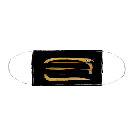 Charly Clements Minimal Snake Black and Gold Face Mask