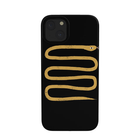 Charly Clements Minimal Snake Black and Gold Phone Case