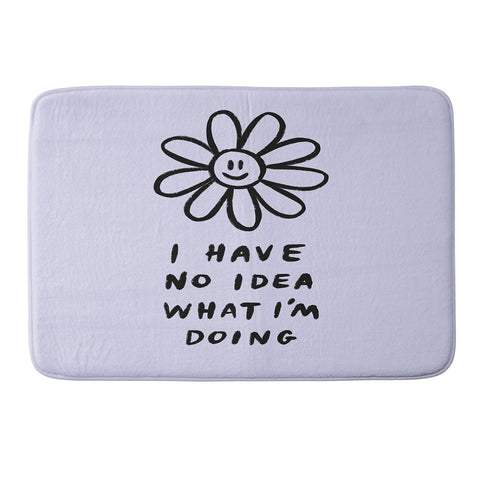 Charly Clements No Idea Daisy in Lilac Memory Foam Bath Mat