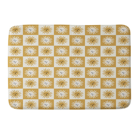 Charly Clements Vintage Checkered Sunshine Memory Foam Bath Mat