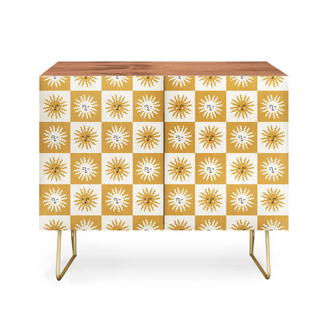 Charly Clements Vintage Checkered Sunshine Credenza