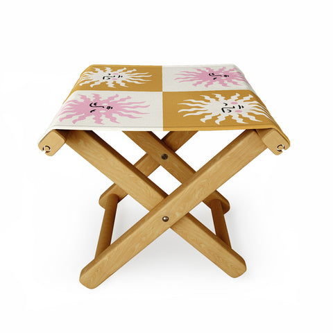 Charly Clements Vintage Checkered Sunshine Folding Stool