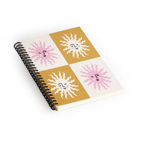 Charly Clements Vintage Checkered Sunshine Spiral Notebook
