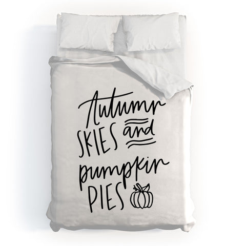 Chelcey Tate Autumn Skies And Pumpkin Pies Duvet Cover