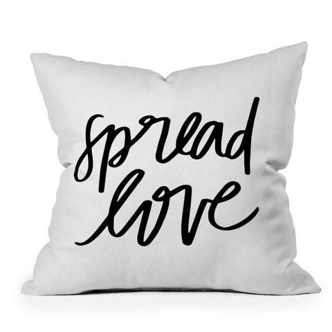 Chelcey Tate Spread Love BW Outdoor Throw Pillow