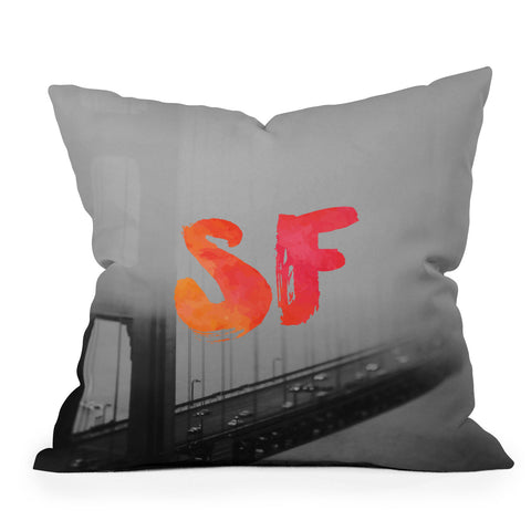 Chelsea Victoria Golden Gate Noir Outdoor Throw Pillow