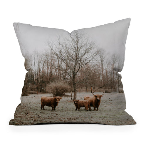 Chelsea Victoria Highland Cows Outdoor Throw Pillow