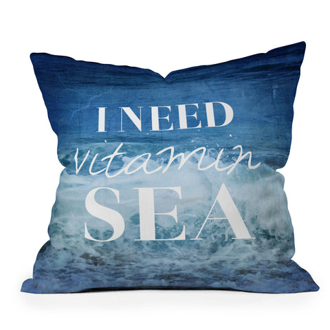Chelsea Victoria I Need Vitamin Sea Outdoor Throw Pillow