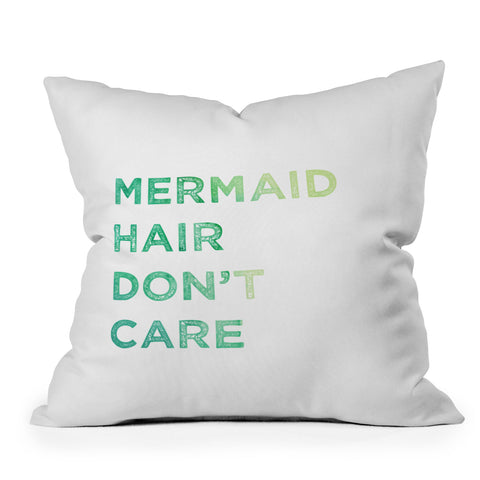Chelsea Victoria Mermaid Hair Outdoor Throw Pillow