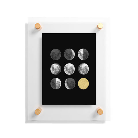 Chelsea Victoria Moon Phases and The Gold Sun Floating Acrylic Print