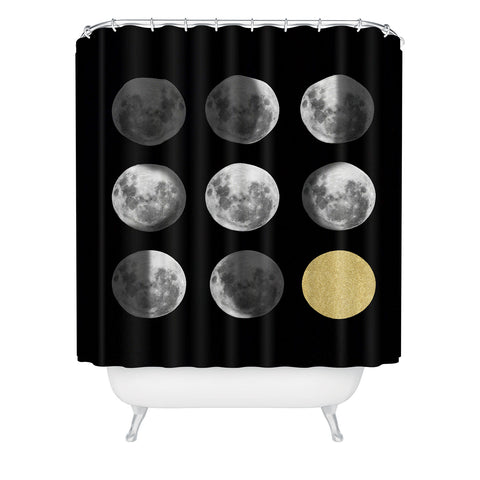 Chelsea Victoria Moon Phases and The Gold Sun Shower Curtain