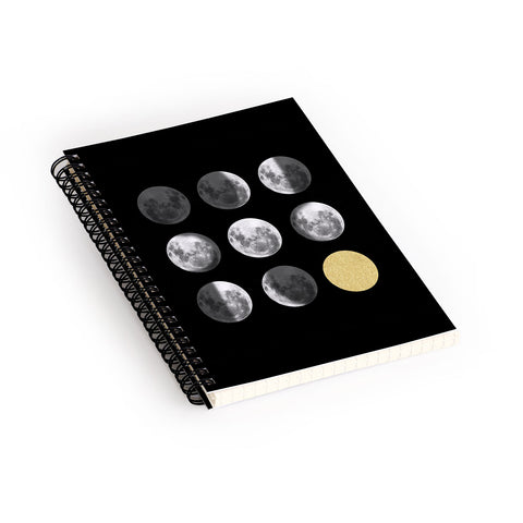 Chelsea Victoria Moon Phases and The Gold Sun Spiral Notebook