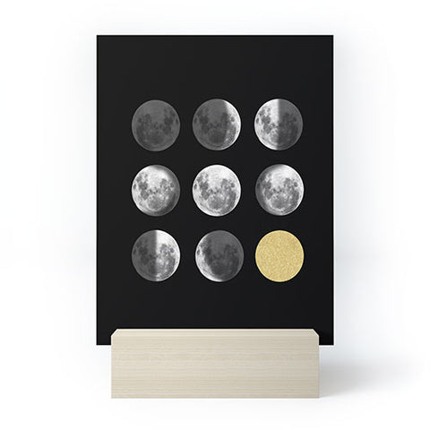 Chelsea Victoria Moon Phases and The Gold Sun Mini Art Print