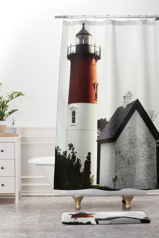 Chelsea Victoria Nauset Beach Lighthouse No 2 Shower Curtain And Mat