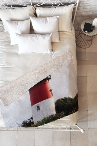 Chelsea Victoria Nauset Beach Lighthouse No 3 Fleece Throw Blanket