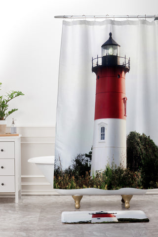 Chelsea Victoria Nauset Beach Lighthouse No 3 Shower Curtain And Mat