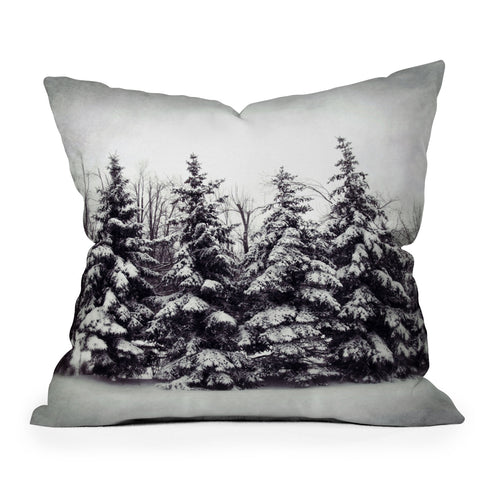 Chelsea Victoria Snow and Pines Outdoor Throw Pillow