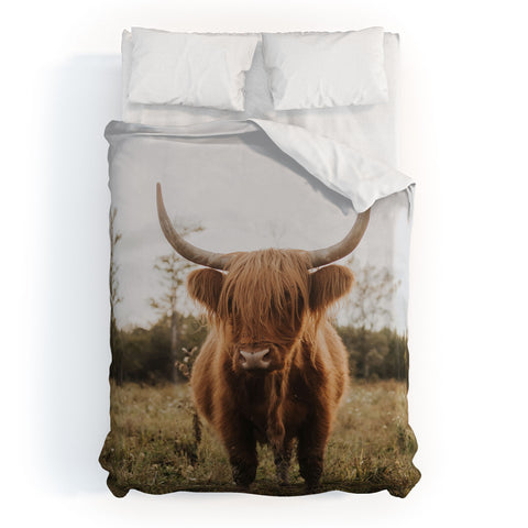 Chelsea Victoria The Curious Highland Cow Duvet Cover