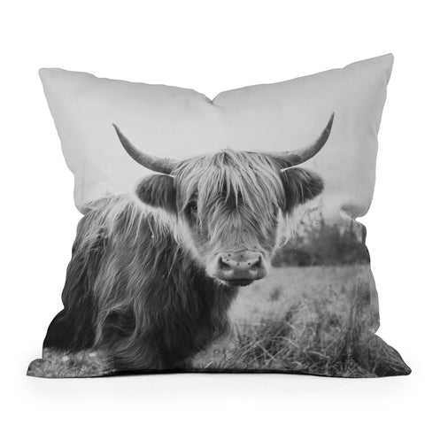 Chelsea Victoria The Highland Cow Outdoor Throw Pillow