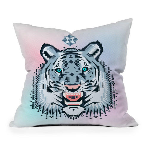 Chobopop Snow Tiger Outdoor Throw Pillow