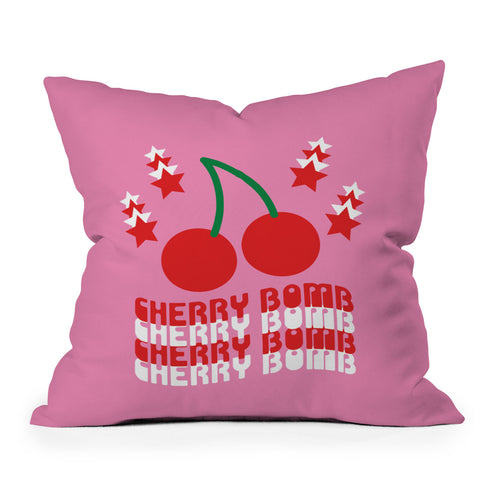 Circa78Designs Cherry Bomb Outdoor Throw Pillow