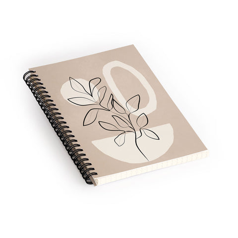 City Art Abstract Minimal Plant 7 Spiral Notebook