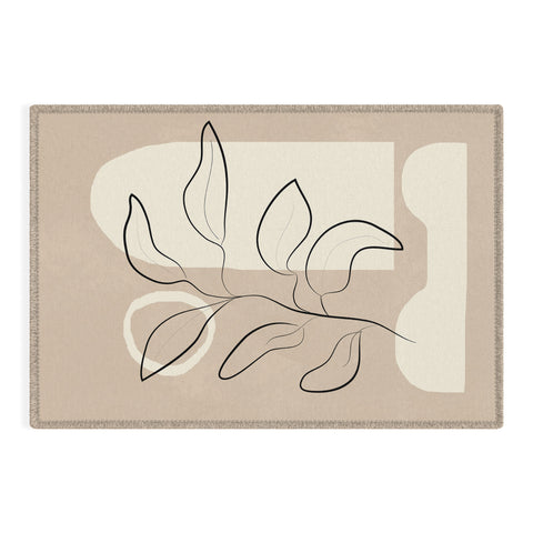 City Art Abstract Minimal Plant 8 Outdoor Rug
