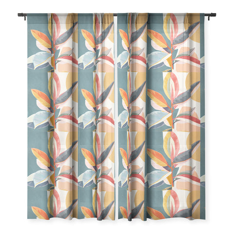 City Art Colorful Branching Out 01 Sheer Window Curtain