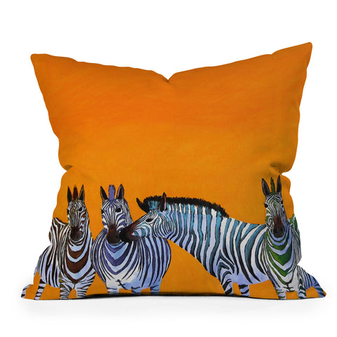 Clara Nilles Candy Stripe Zebras Outdoor Throw Pillow