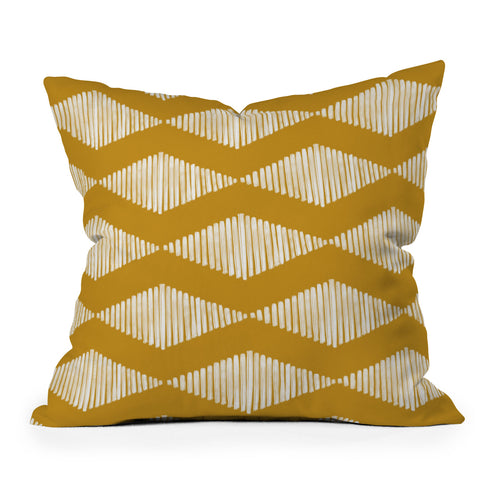 CoastL Studio Acoustic Wave Mustard Outdoor Throw Pillow