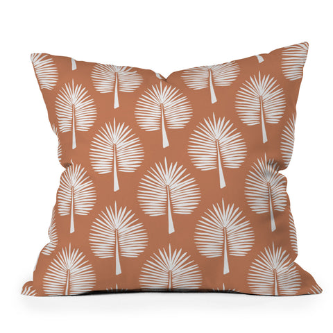 CoastL Studio Wide Palm Terra Cotta Outdoor Throw Pillow