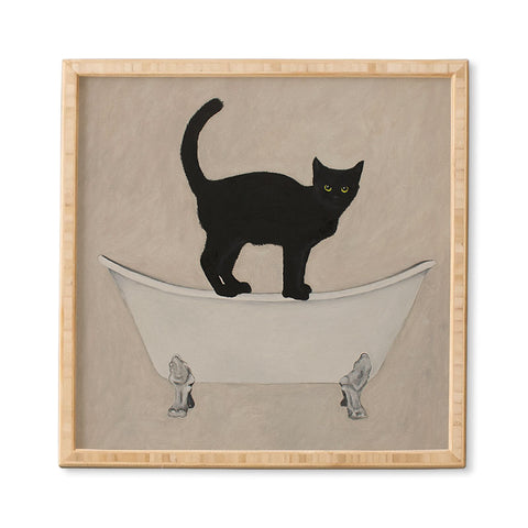 Coco de Paris Black Cat on bathtub Framed Wall Art